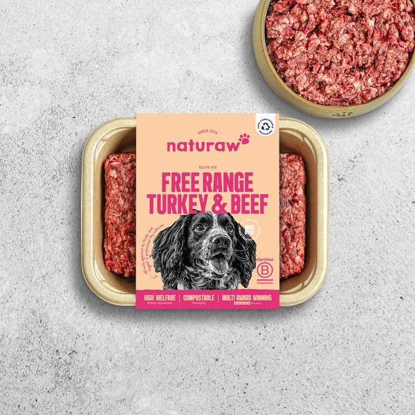 Naturaw Raw Dog Food Turkey and Beef 500g